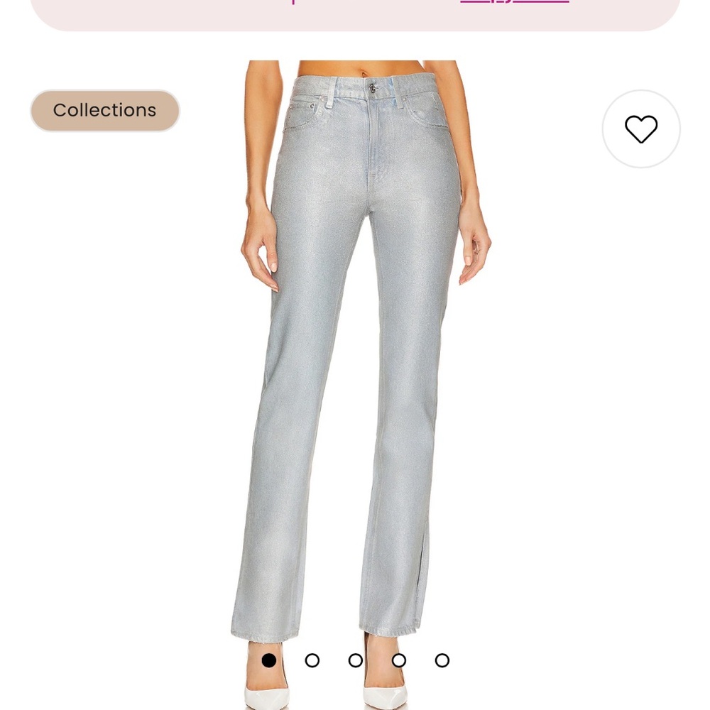 Grlfrnd denim metallic split hem jeans